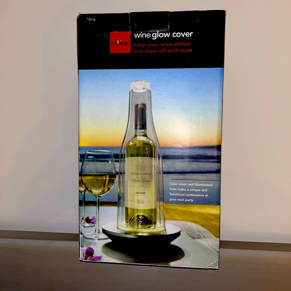Skybar Wine Glow Cover Clear Cover and Illuminated Base Model